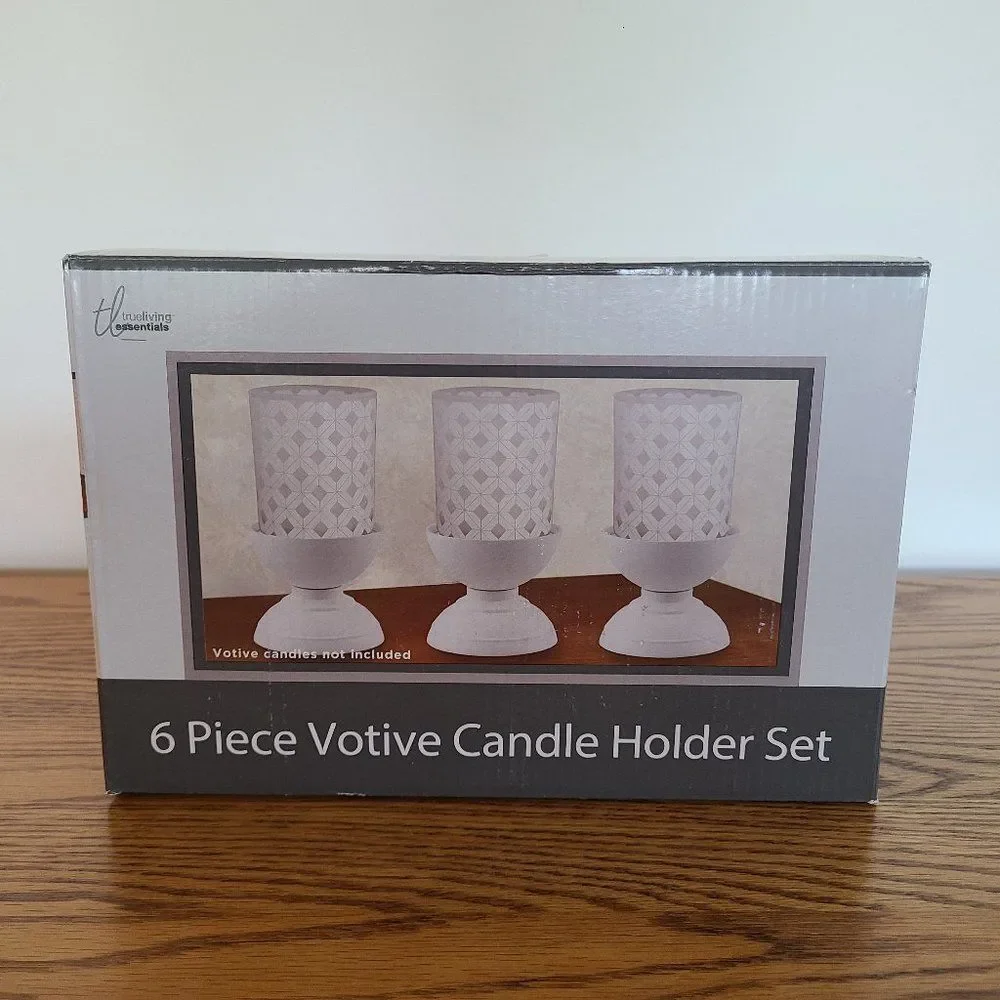 TrueLiving Essentials 6 Piece Votive Candle Holder Set NIB NWT